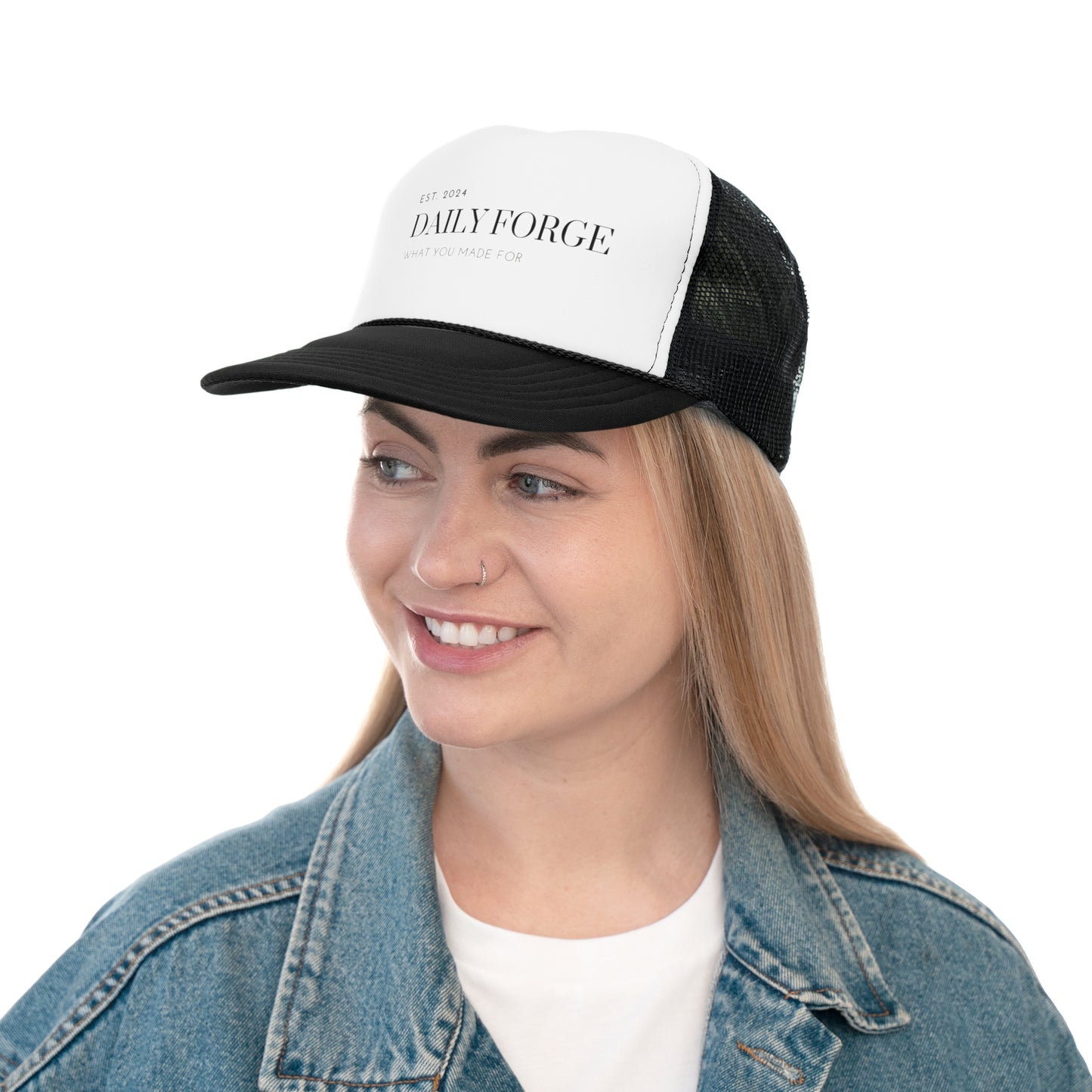 Black Outdoor Summer Trucker Caps Front Female