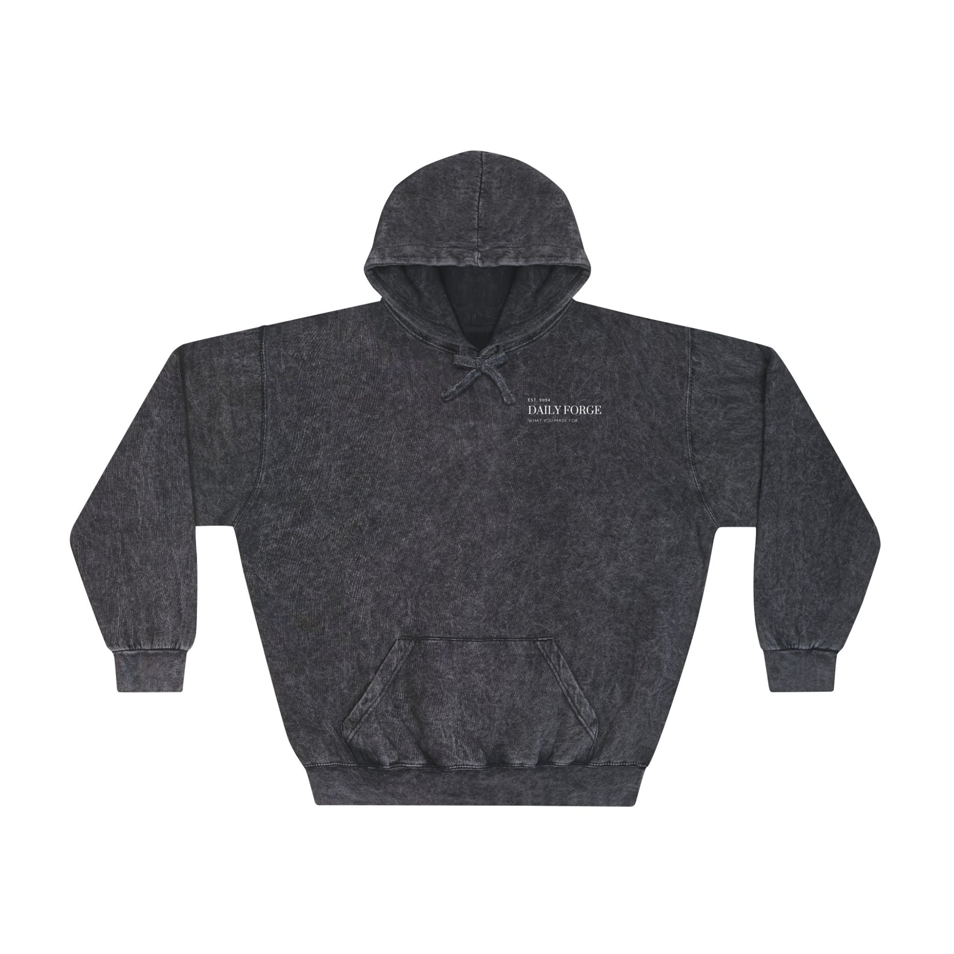 Black Mineral Wash Designer Hoodies Front