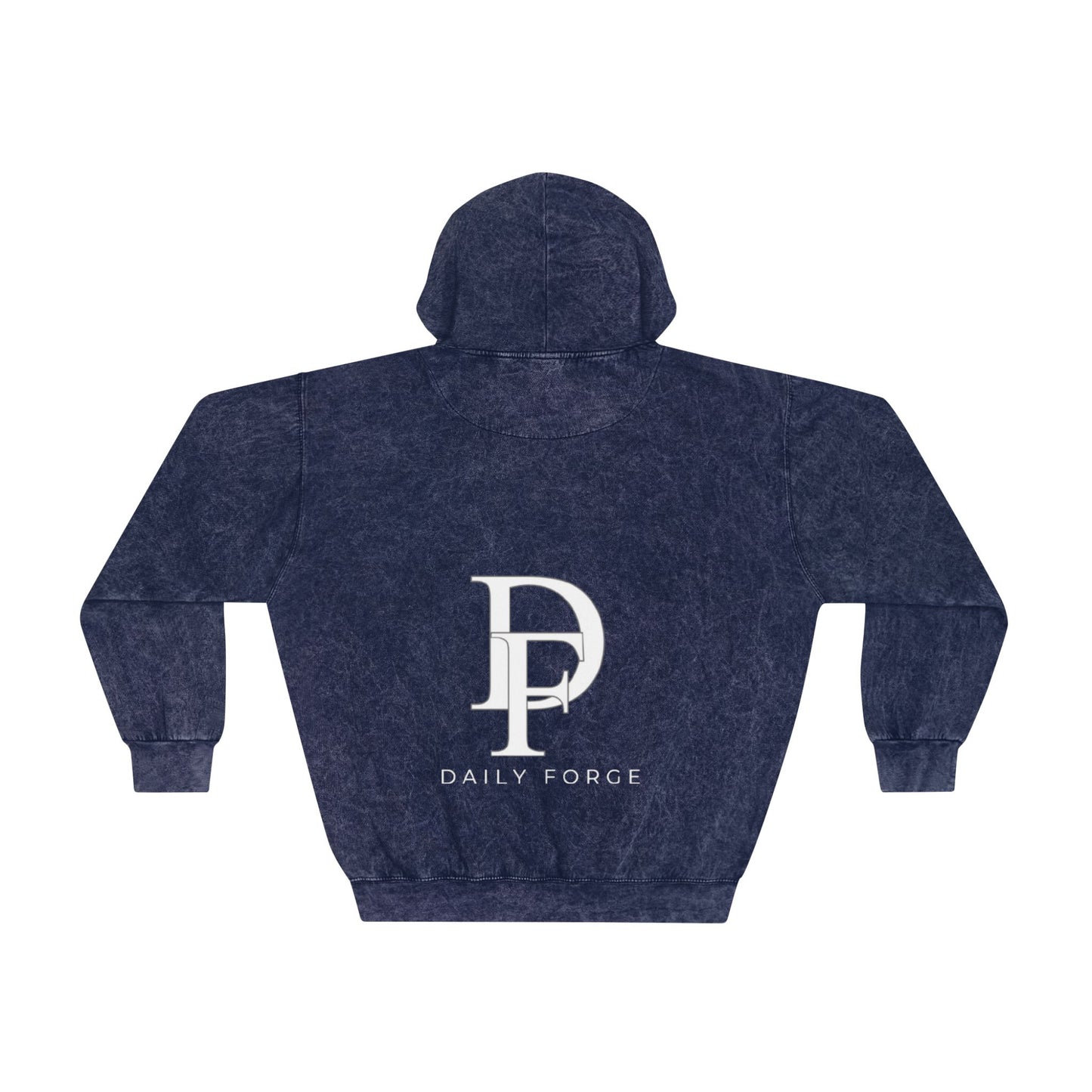 Navy Mineral Wash Designer Hoodies Back