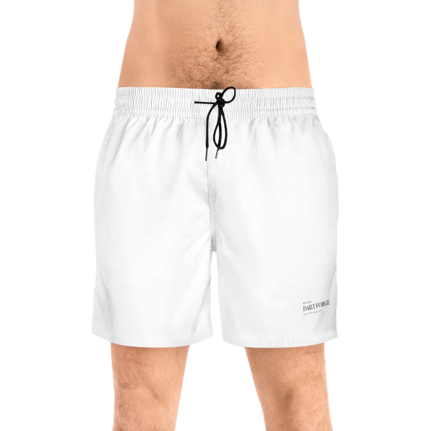 Men's Summer Swim Shorts Black Drawstring Male Front