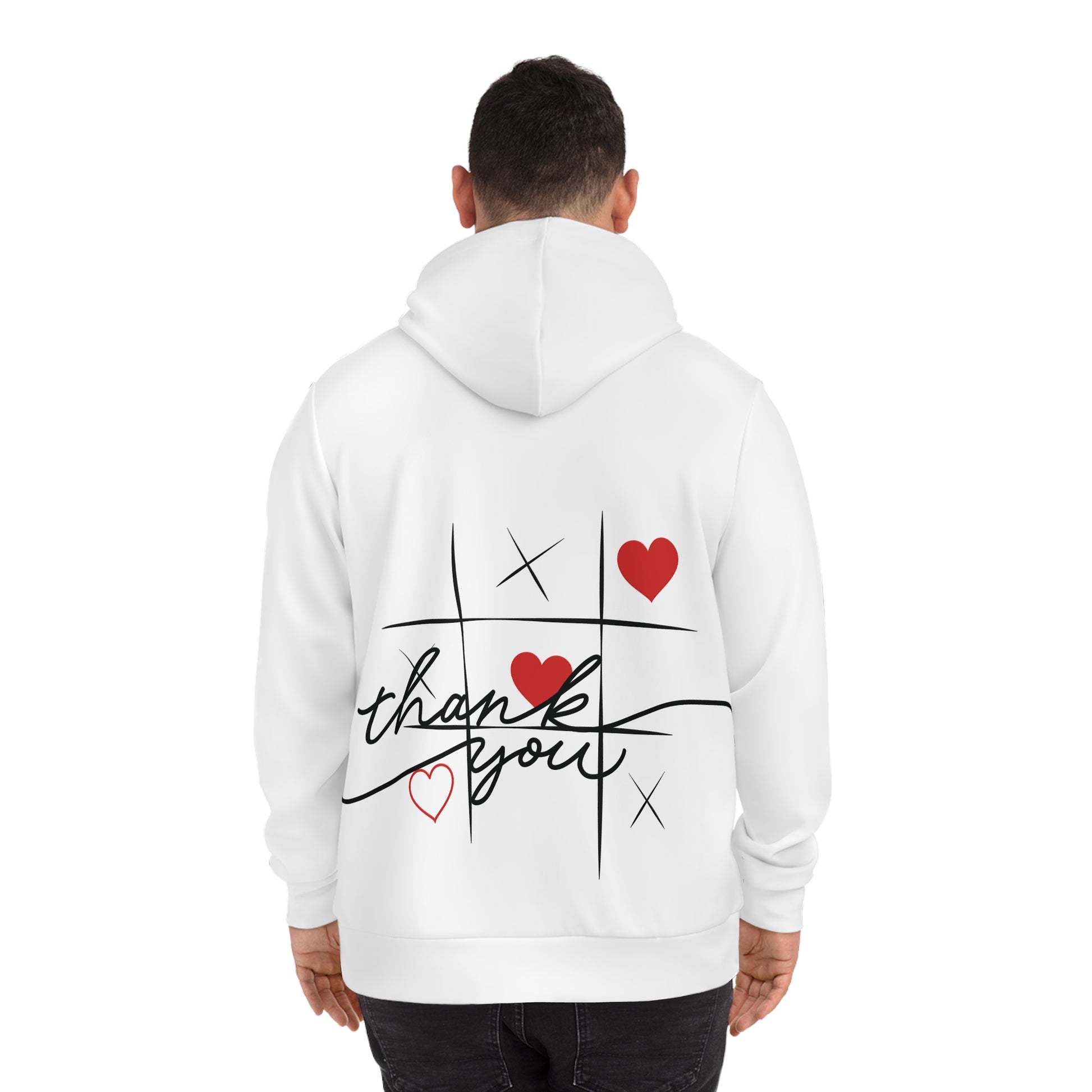 White Cosy Valentine Hoodies Male Back