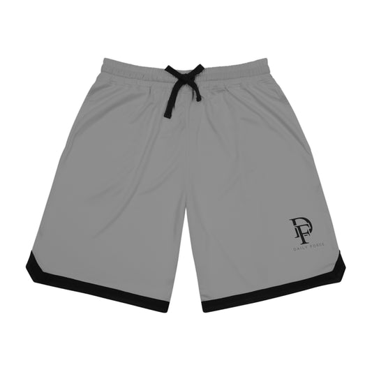 Grey Summer Basketball Rib Shorts Front