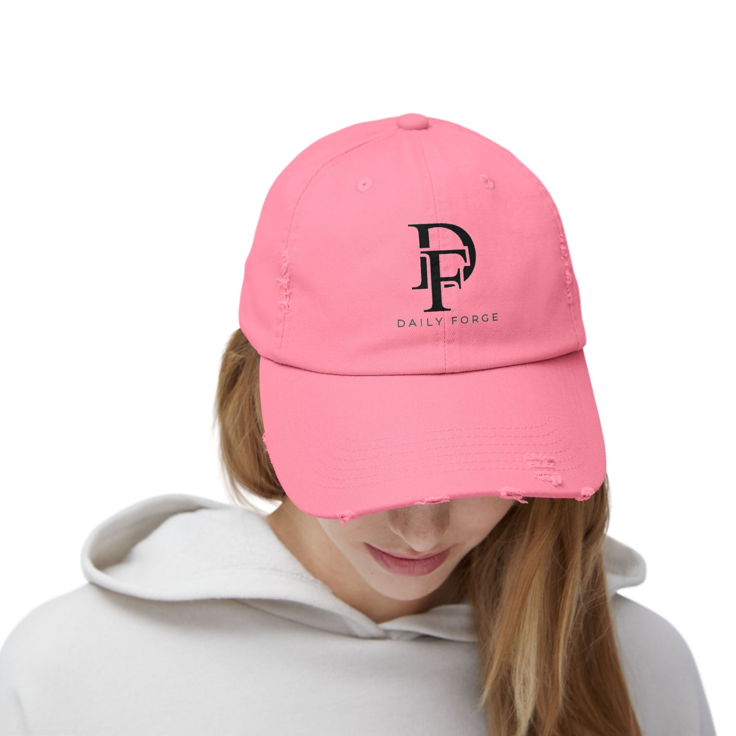 Pink Summer Distressed Caps Front Female