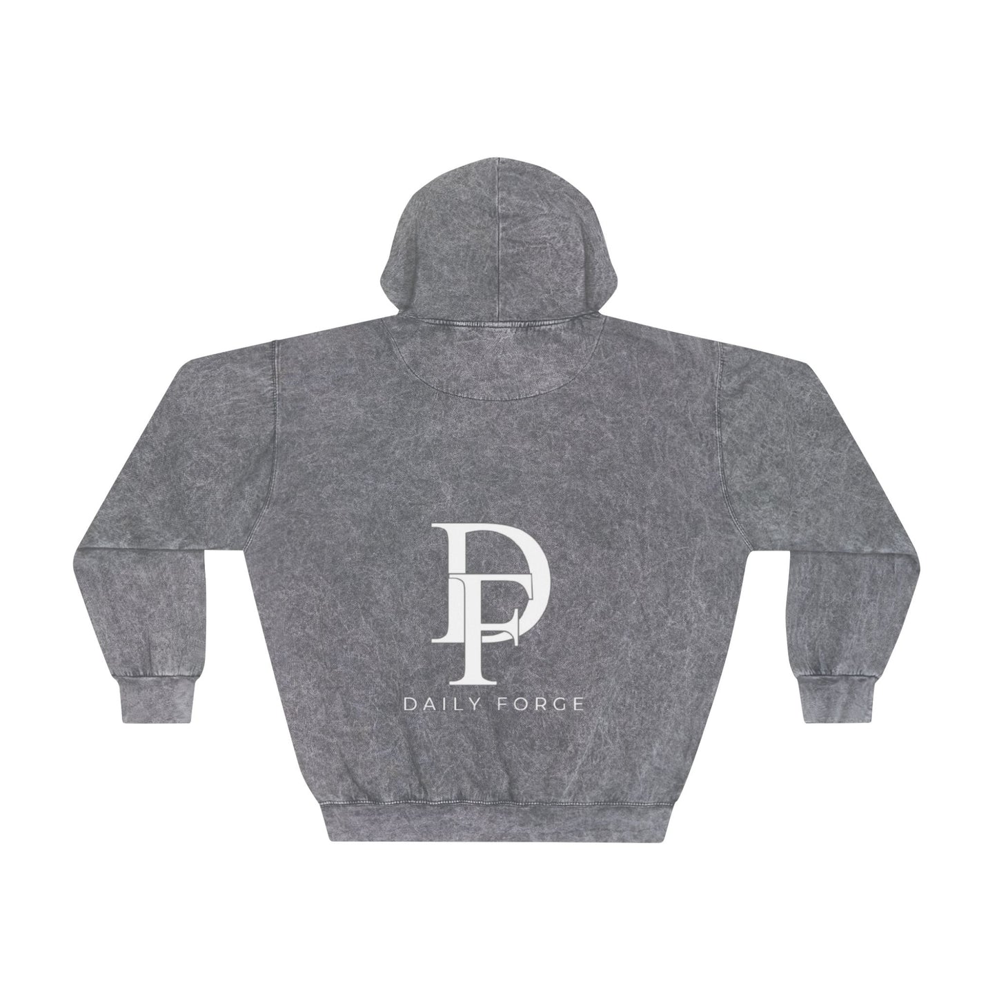 Grey Mineral Wash Designer Hoodies Back