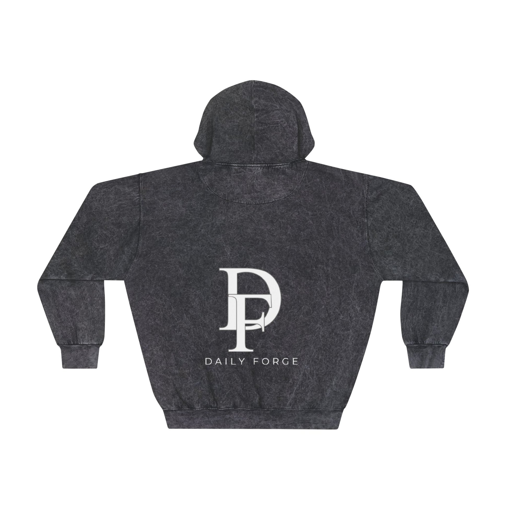 Black Mineral Wash Designer Hoodies Back