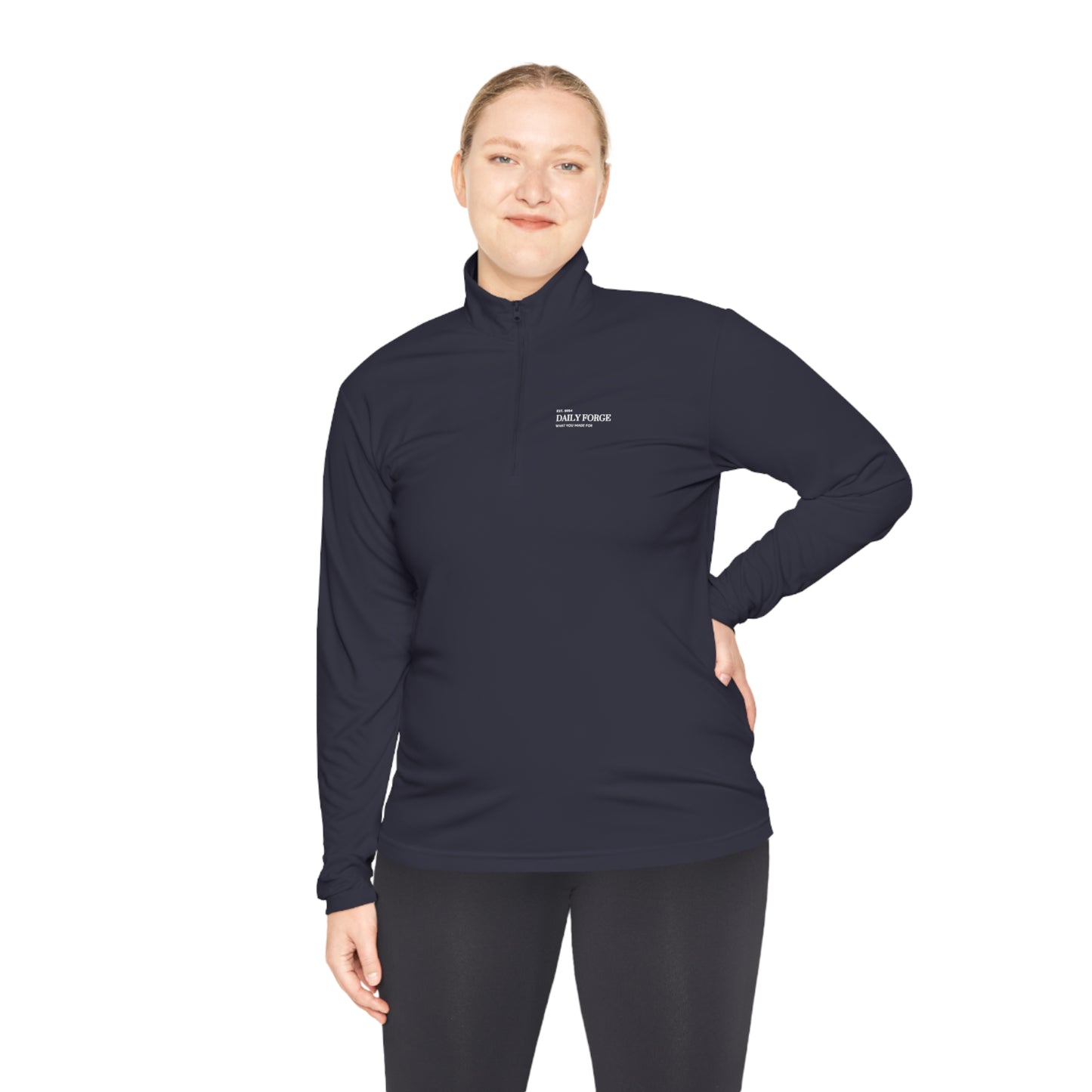 True Navy Lightweight Gym Pullover Top Female Front