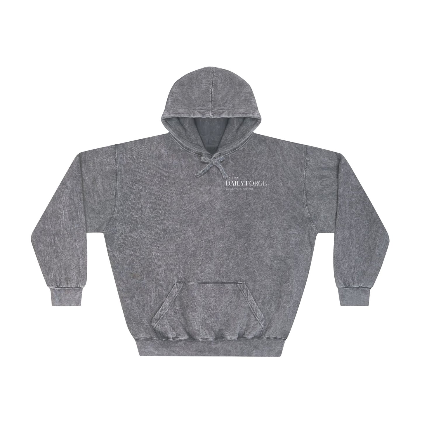 Grey Mineral Wash Designer Hoodies Front