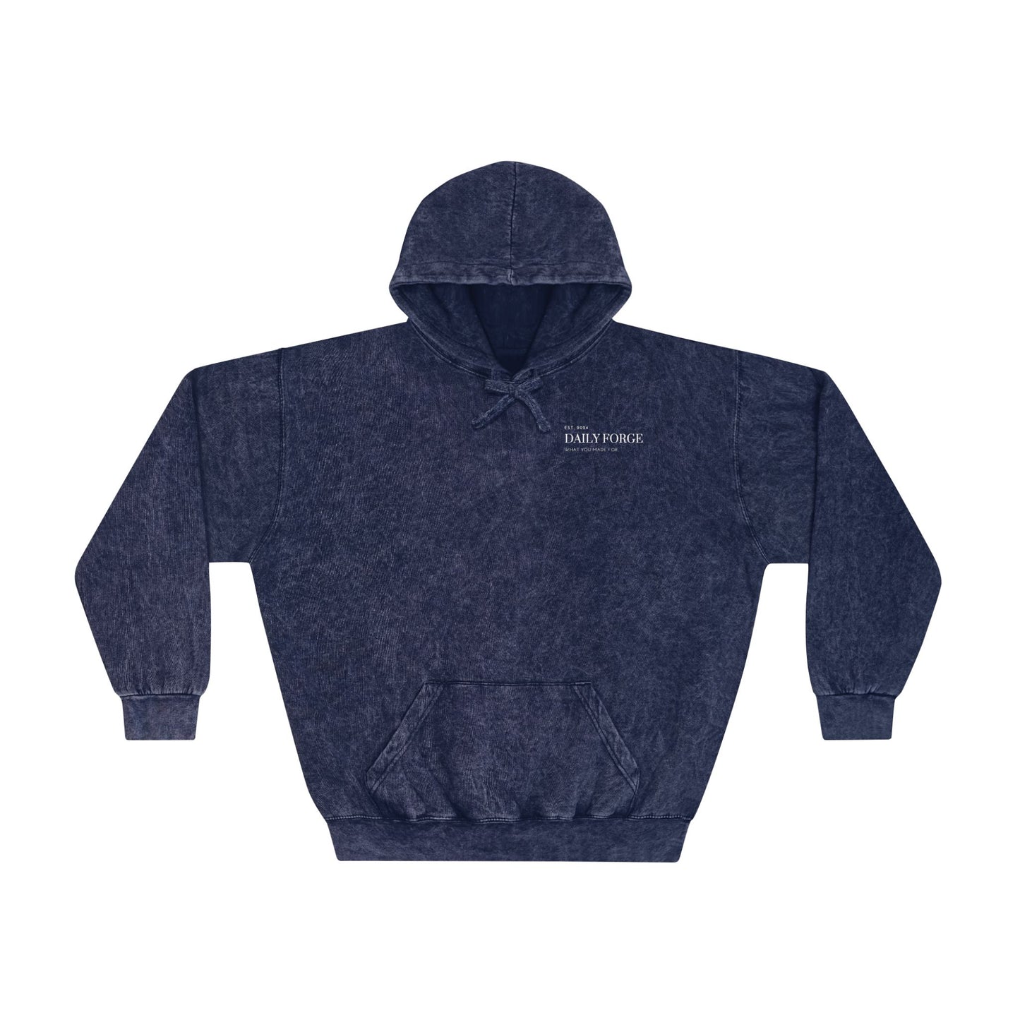 Navy Mineral Wash Designer Hoodies Front