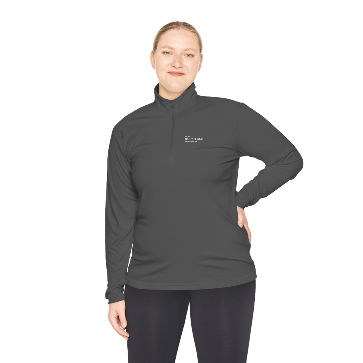 Iron Grey Lightweight Gym Pullover Top Female Front